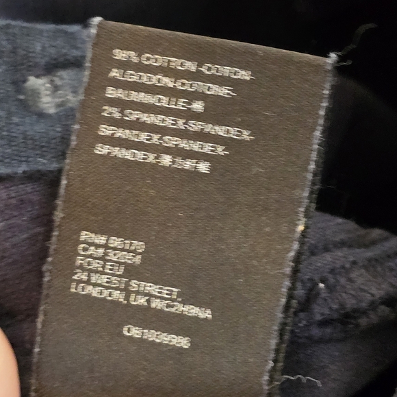 pilcro Corduroy Utility Pants Trousers, Black Patchwork Style, Casual‎ Everyday - Picture 12 of 13